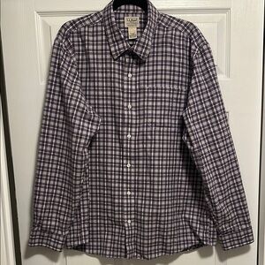 L.L. Bean Men's Purple Plaid Button Down Shirt